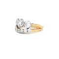 Classic Trillogy Ring with Seven Stone Curved Band in Yellow