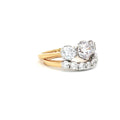 Classic Trillogy Ring with Seven Stone Curved Band in Yellow