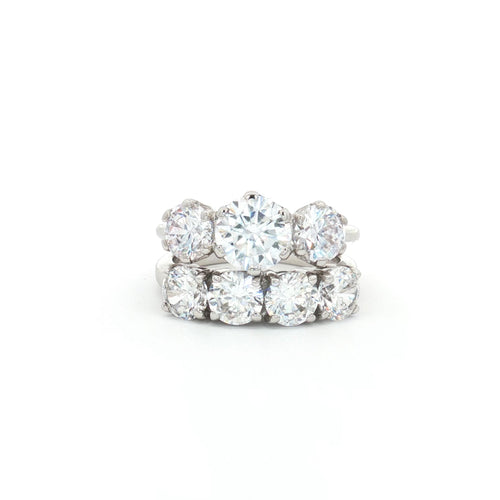 Classic Trilogy Ring and Traditional Four Stone Ring