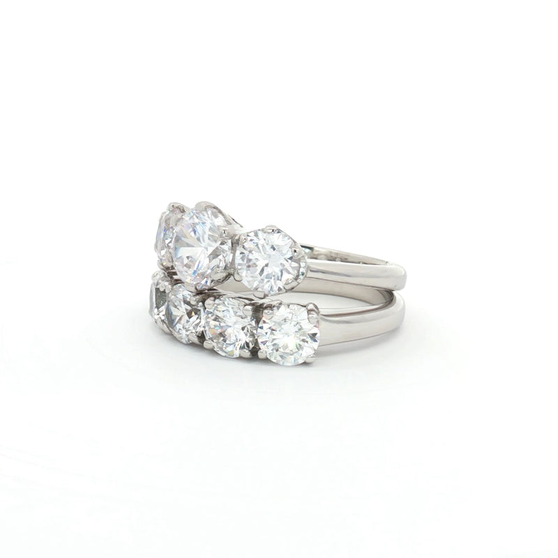 Classic Trilogy Ring and Traditional Four Stone Ring
