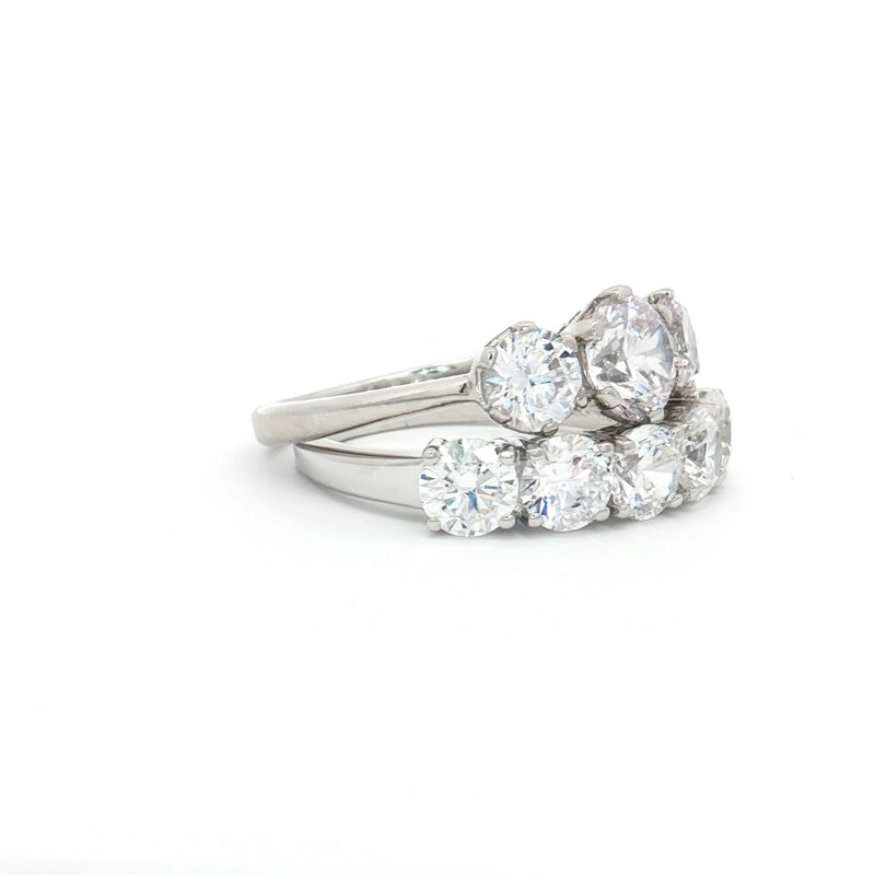 Classic Trilogy Ring and Traditional Five Stone Ring