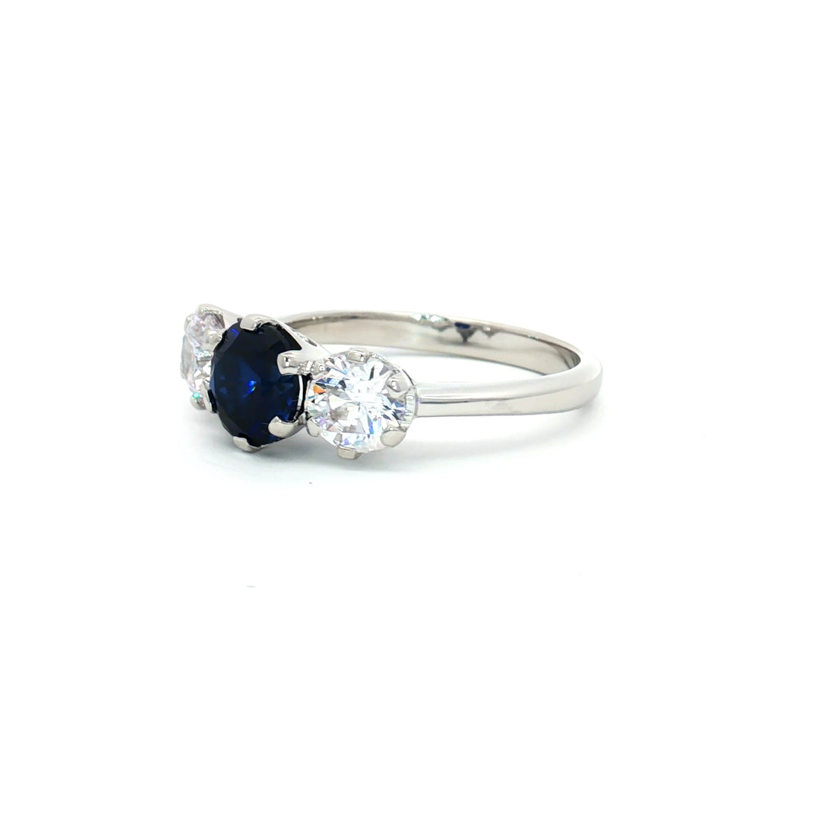 Classic Trilogy Ring with Sapphire Centre Stone