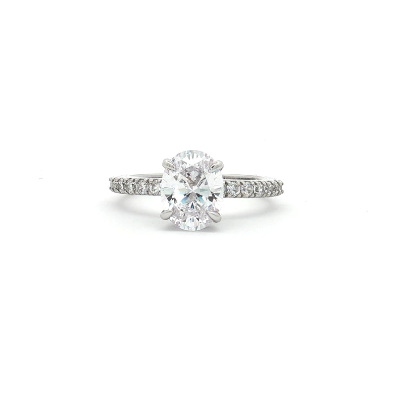 Oval Cut Soliatire Ring with Pave Setting