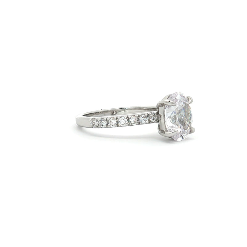 Oval Cut Soliatire Ring with Pave Setting