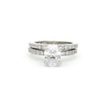 Oval Cut Soliatire Ring with Pave Setting and Matching Band