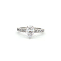 Teardrop Cut Solitaire Ring with Pave Setting
