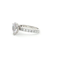 Teardrop Cut Solitaire Ring with Pave Setting