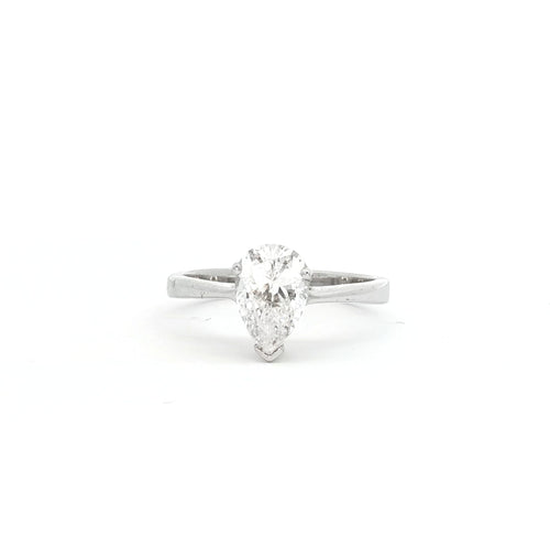 Petite Teardrop Cut Solitaire Ring