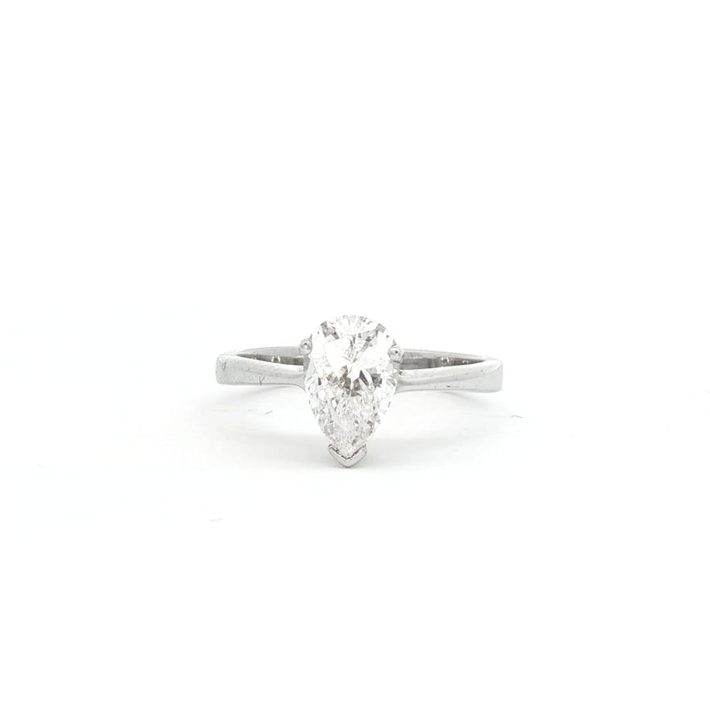 Petite Teardrop Cut Solitaire Ring