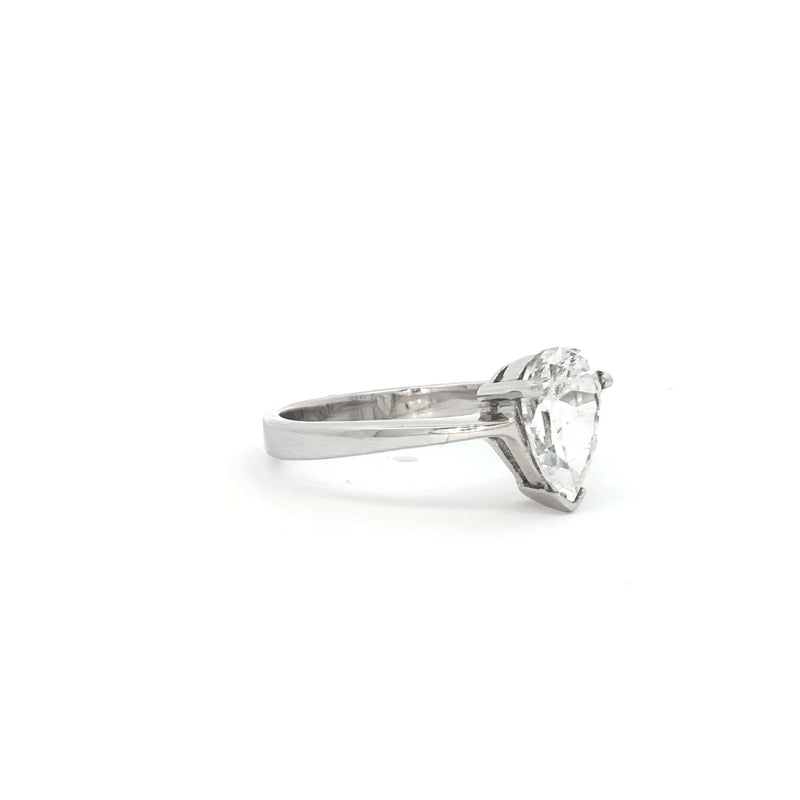 Petite Teardrop Cut Solitaire Ring