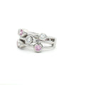 Bubble Brilliant Bezel Set Dress Ring with Pink Stones