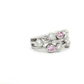 Bubble Brilliant Bezel Set Dress Ring with Pink Stones