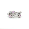 Bubble Brilliant Bezel Set Dress Ring with Pink Stones