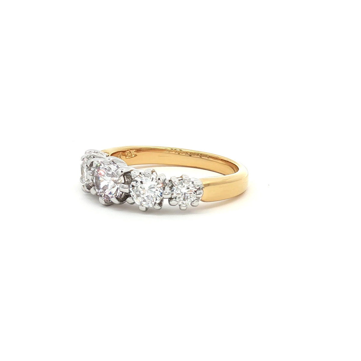 Modern Five Stone Brilliant Cut Ring