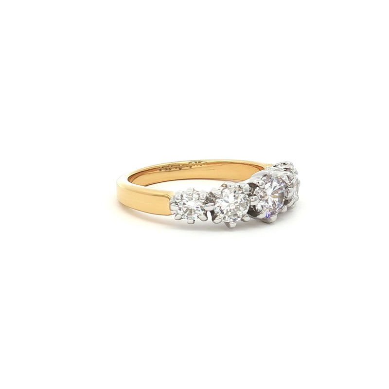 Modern Five Stone Brilliant Cut Ring