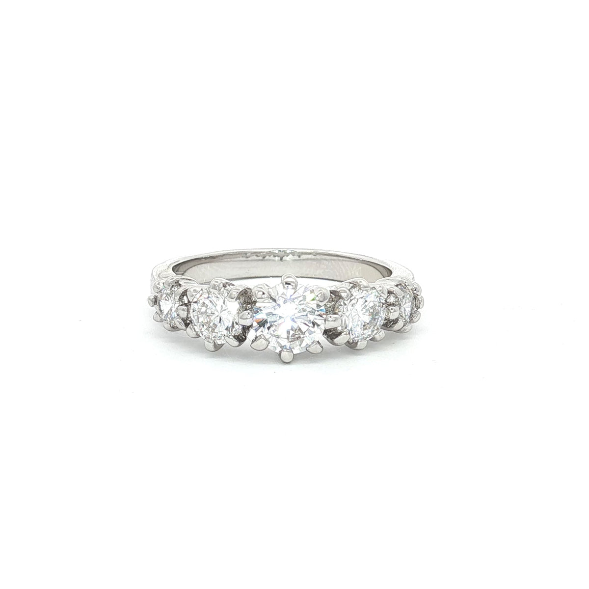 Modern Five Stone Brilliant Cut Ring