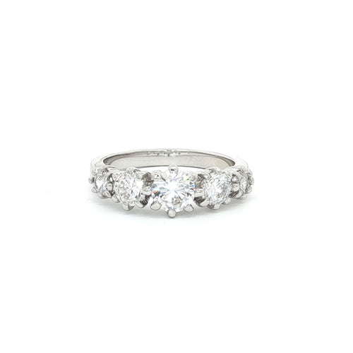 Modern Five Stone Brilliant Cut Ring