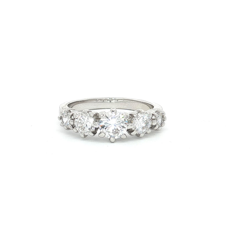 Modern Five Stone Brilliant Cut Ring