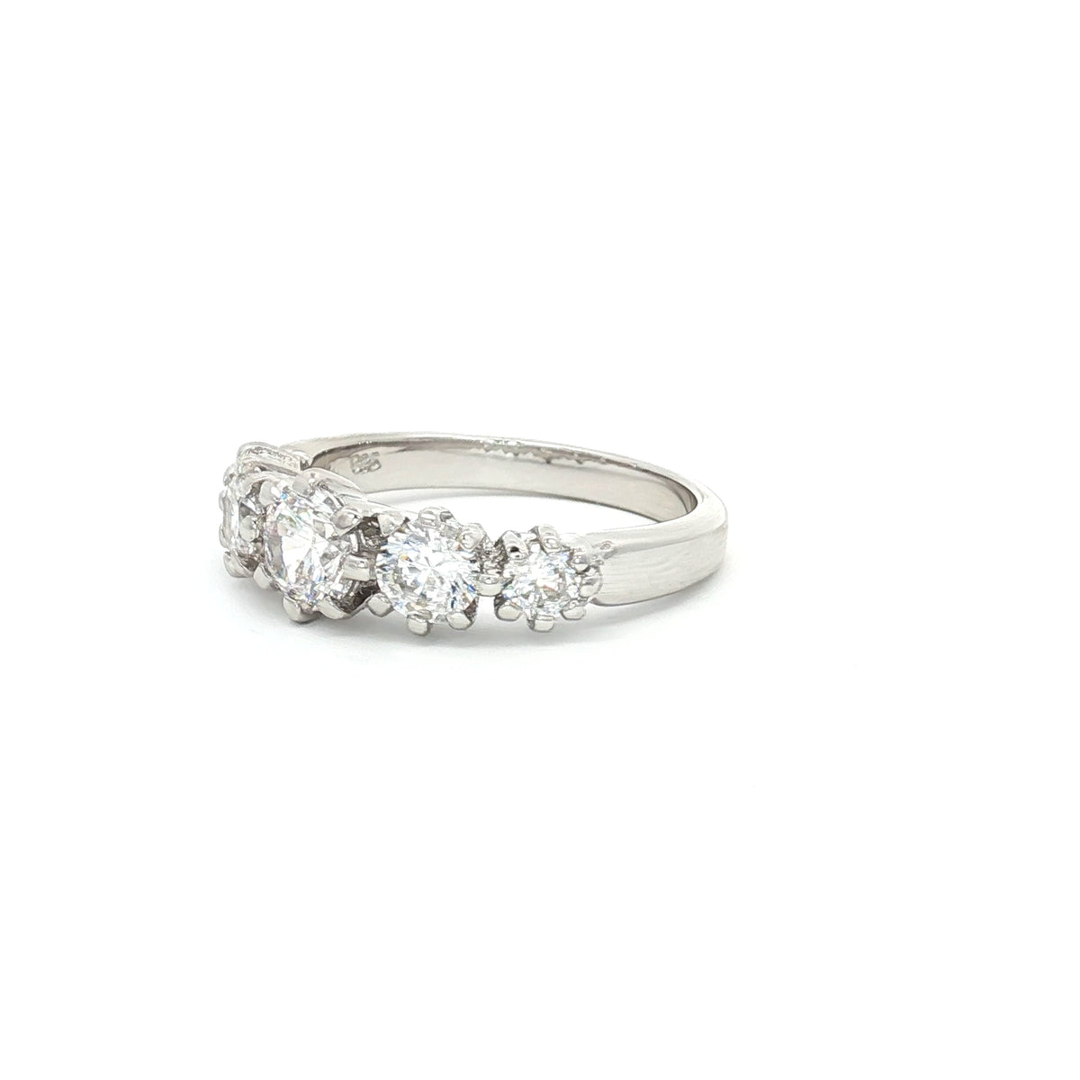 Modern Five Stone Brilliant Cut Ring