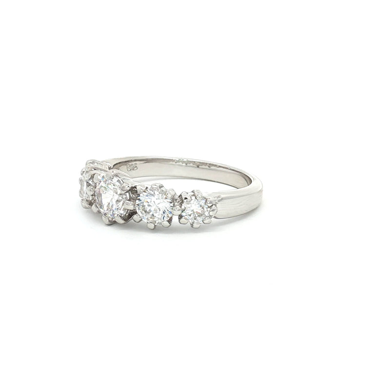 Modern Five Stone Brilliant Cut Ring