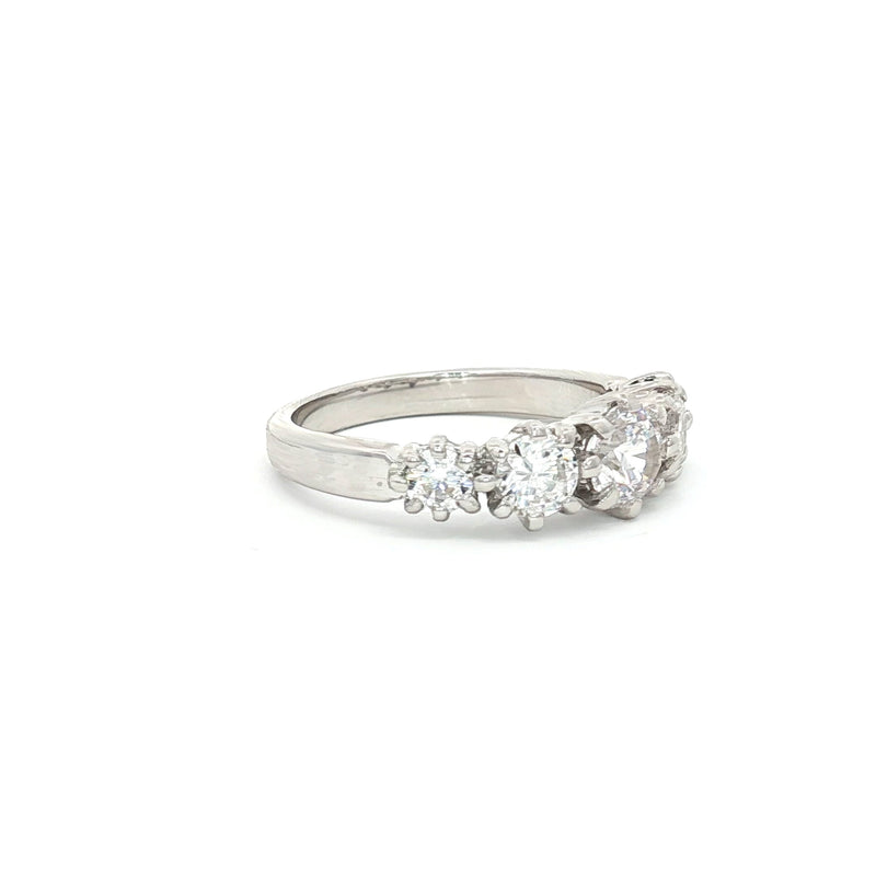 Modern Five Stone Brilliant Cut Ring