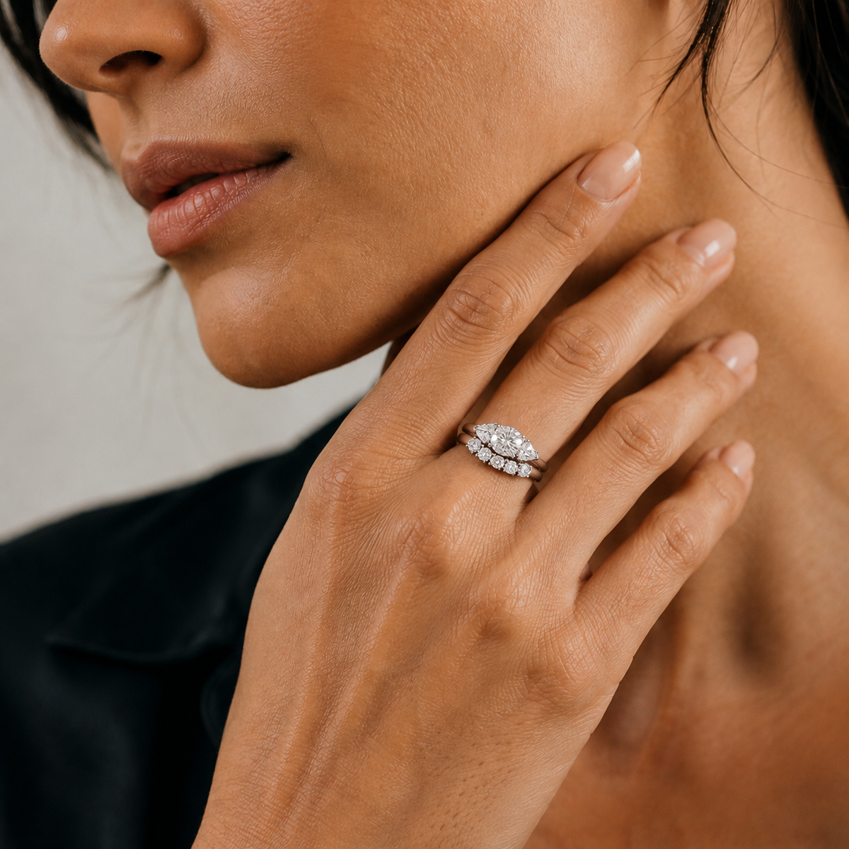 Five Stone Curved Band