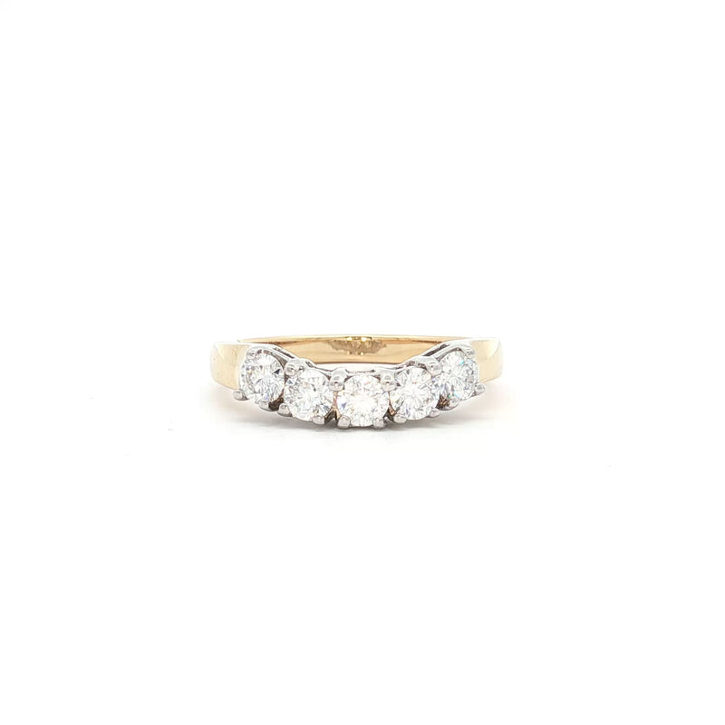 Five Stone Curved Band