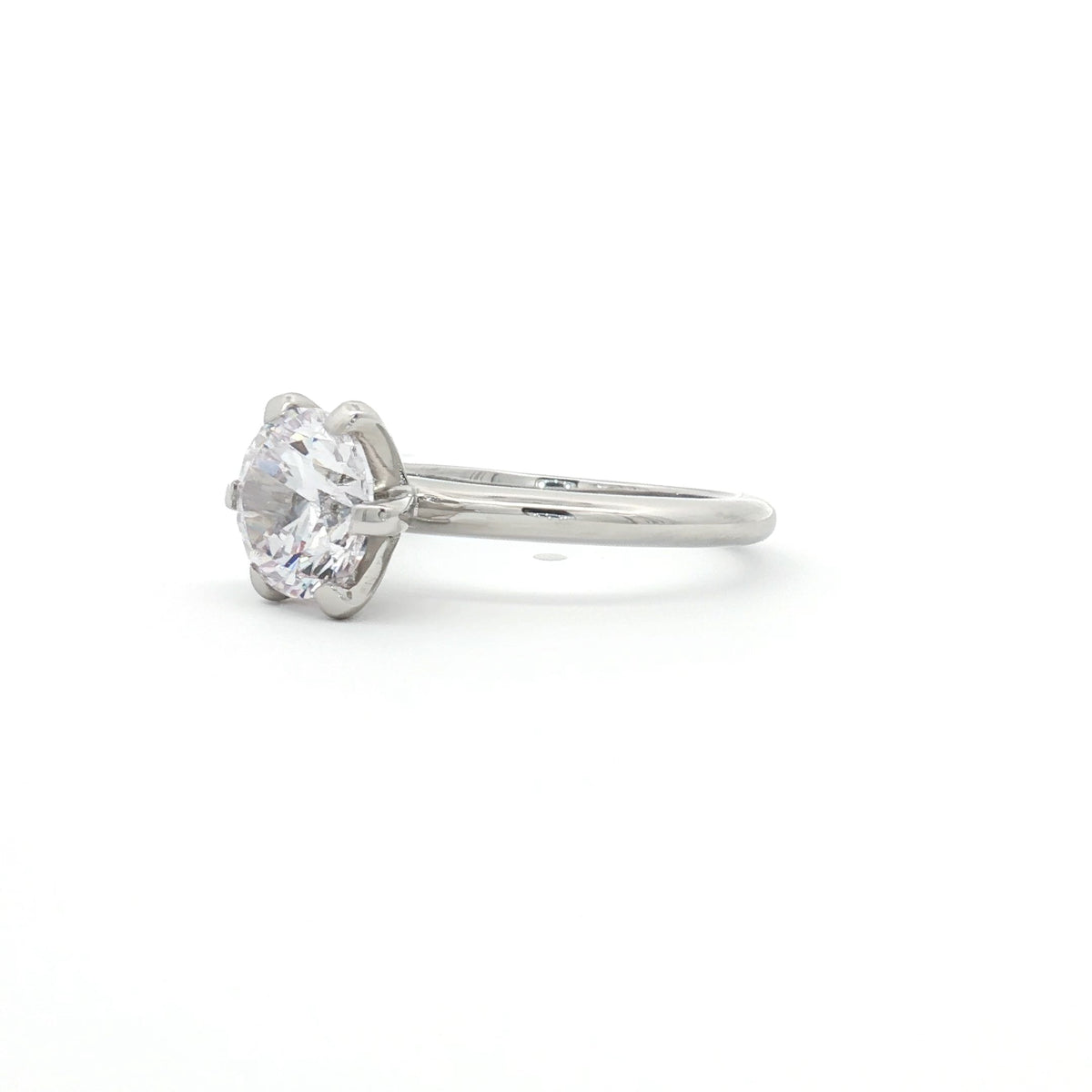 Classic Brilliant Solitaire Six Prong Ring
