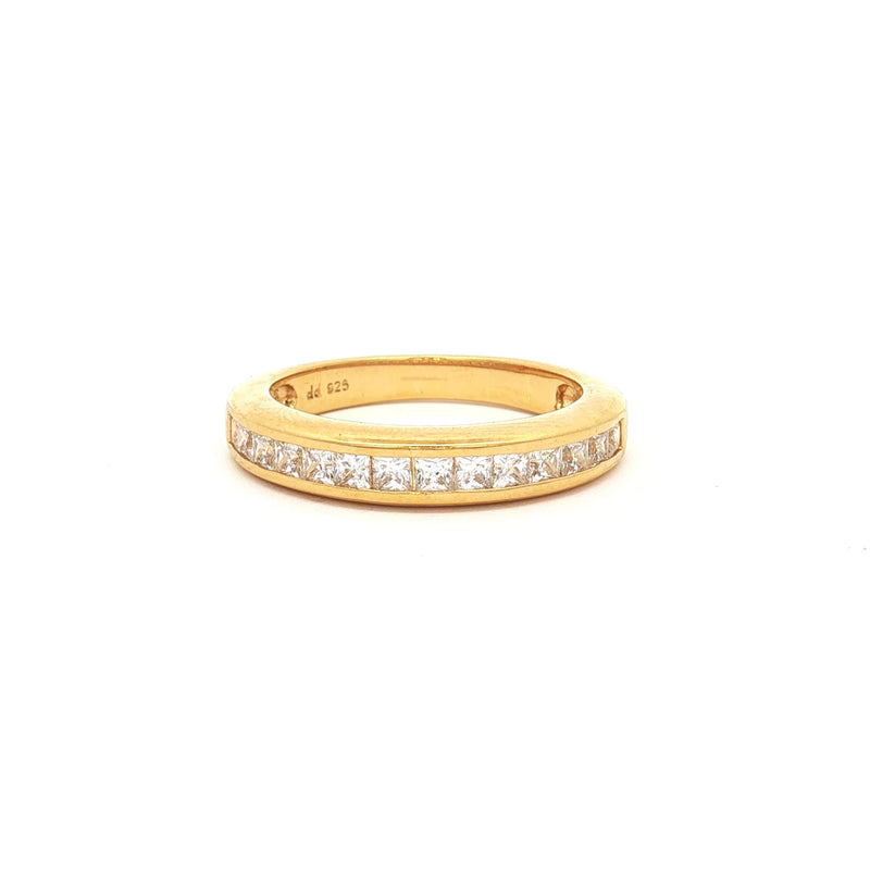 Princess Cut Channel Set Half Eternity Band