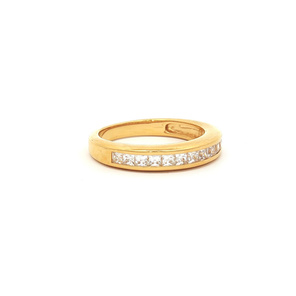 Princess Cut Channel Set Half Eternity Band