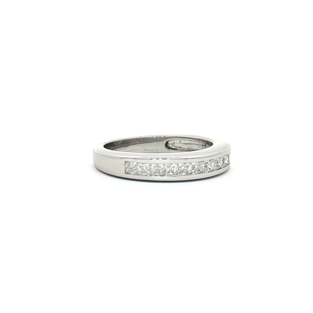 Princess Cut Channel Set Half Eternity Band
