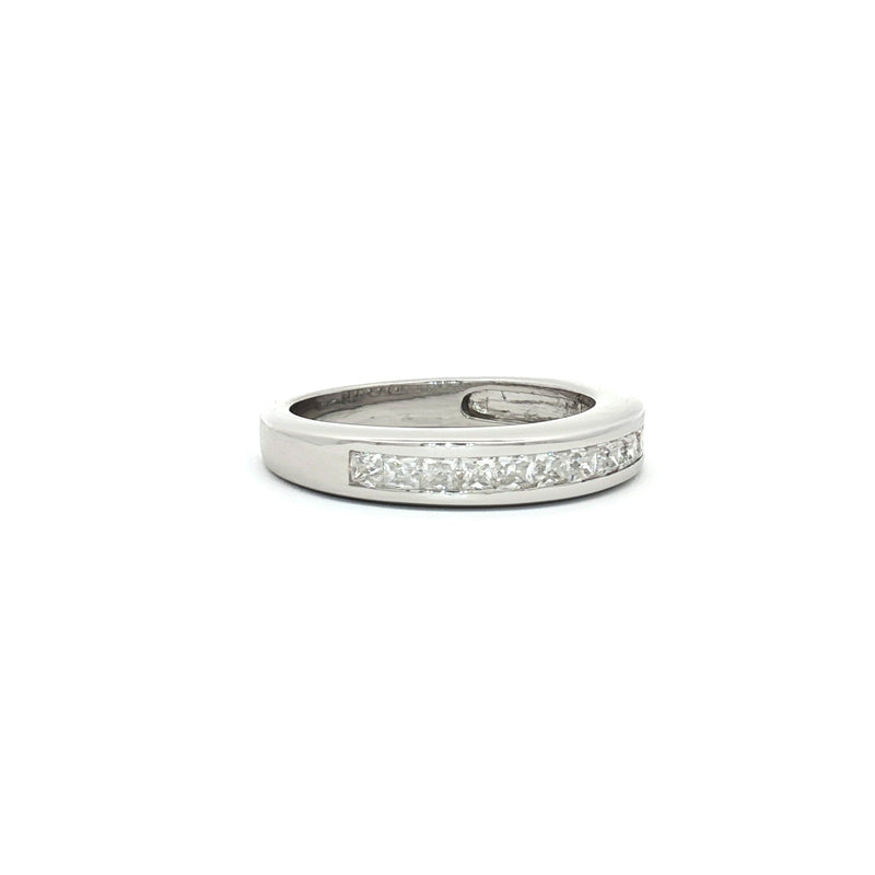 Princess Cut Channel Set Half Eternity Band