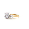 Large Three Stone Brilliant Cut Ring