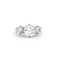 Large Three Stone Brilliant Cut Ring