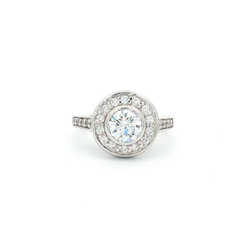 Brilliant Cut Bezel Set Halo Ring