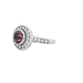 Brilliant Cut Bezel Set Halo Ring with Amethyst Centre Stone