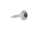 Brilliant Cut Bezel Set Halo Ring with Amethyst Centre Stone