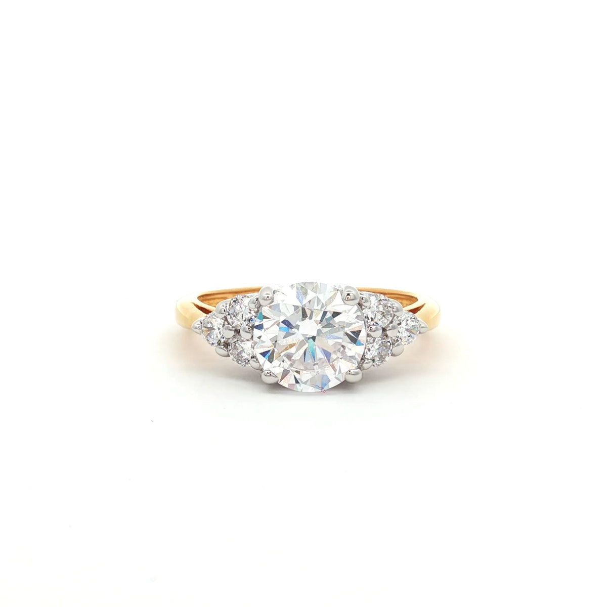 Brilliant Cut Ring with Small Brilliant Stones