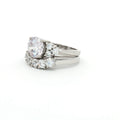 Brilliant Cut Ring with Small Brilliant Stones and Five Stone Curved Band