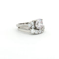 Brilliant Cut Ring with Small Brilliant Stones and Five Stone Curved Band