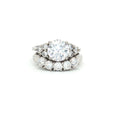Brilliant Cut Ring with Small Brilliant Stones and Five Stone Curved Band