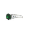Brilliant Cut Ring with Small Brilliant Stones with Emerald Centre Stone
