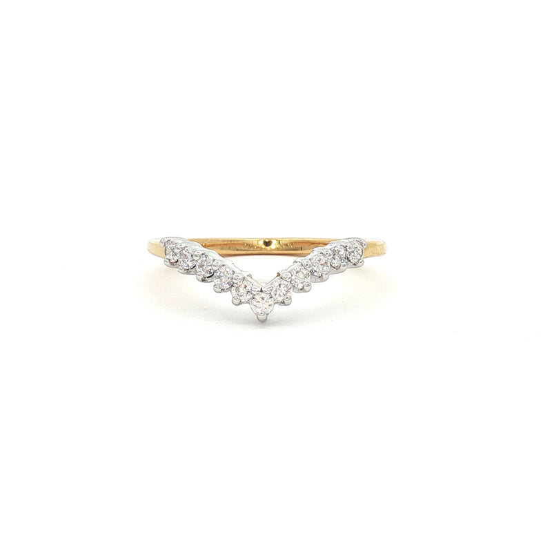 Brilliant Cut V Shaped Half Eternity Band