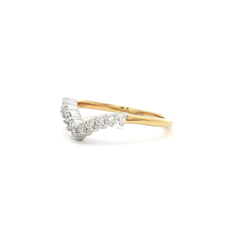 Brilliant Cut V Shaped Half Eternity Band