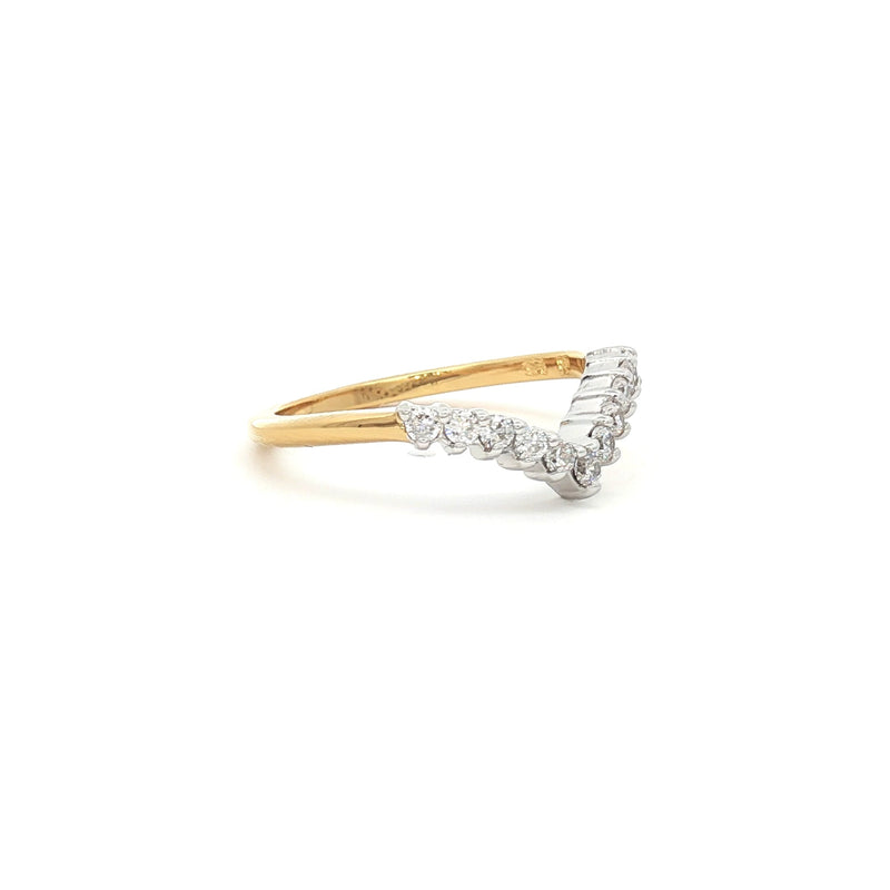 Brilliant Cut V Shaped Half Eternity Band