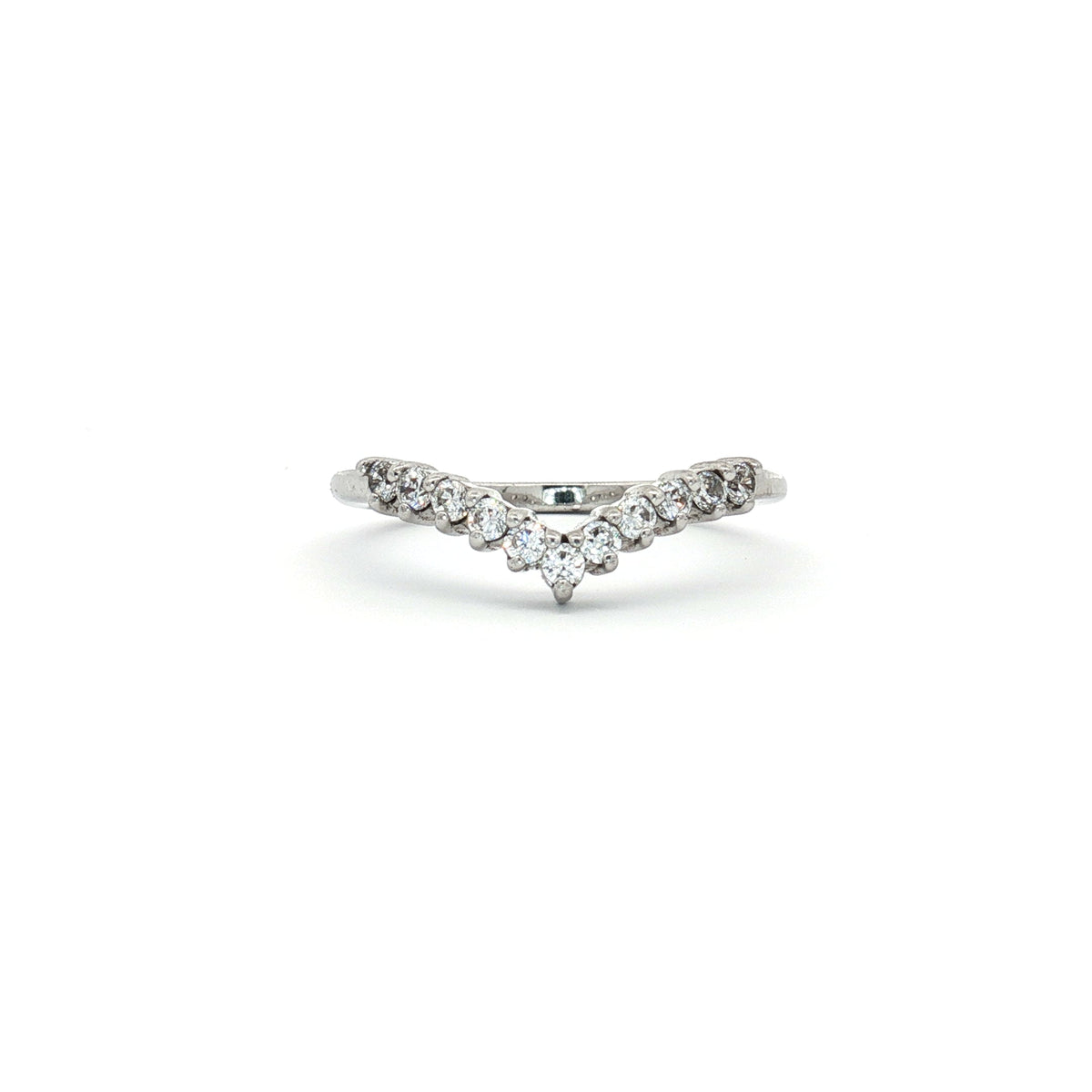 Brilliant Cut V Shaped Half Eternity Band