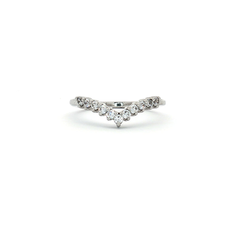 Brilliant Cut V Shaped Half Eternity Band