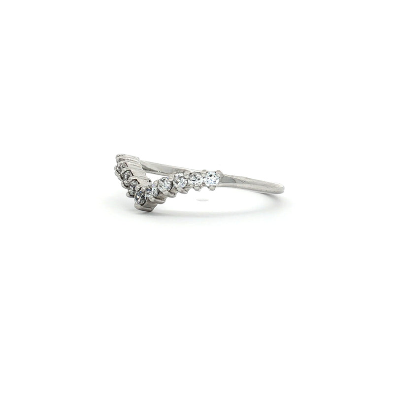 Brilliant Cut V Shaped Half Eternity Band