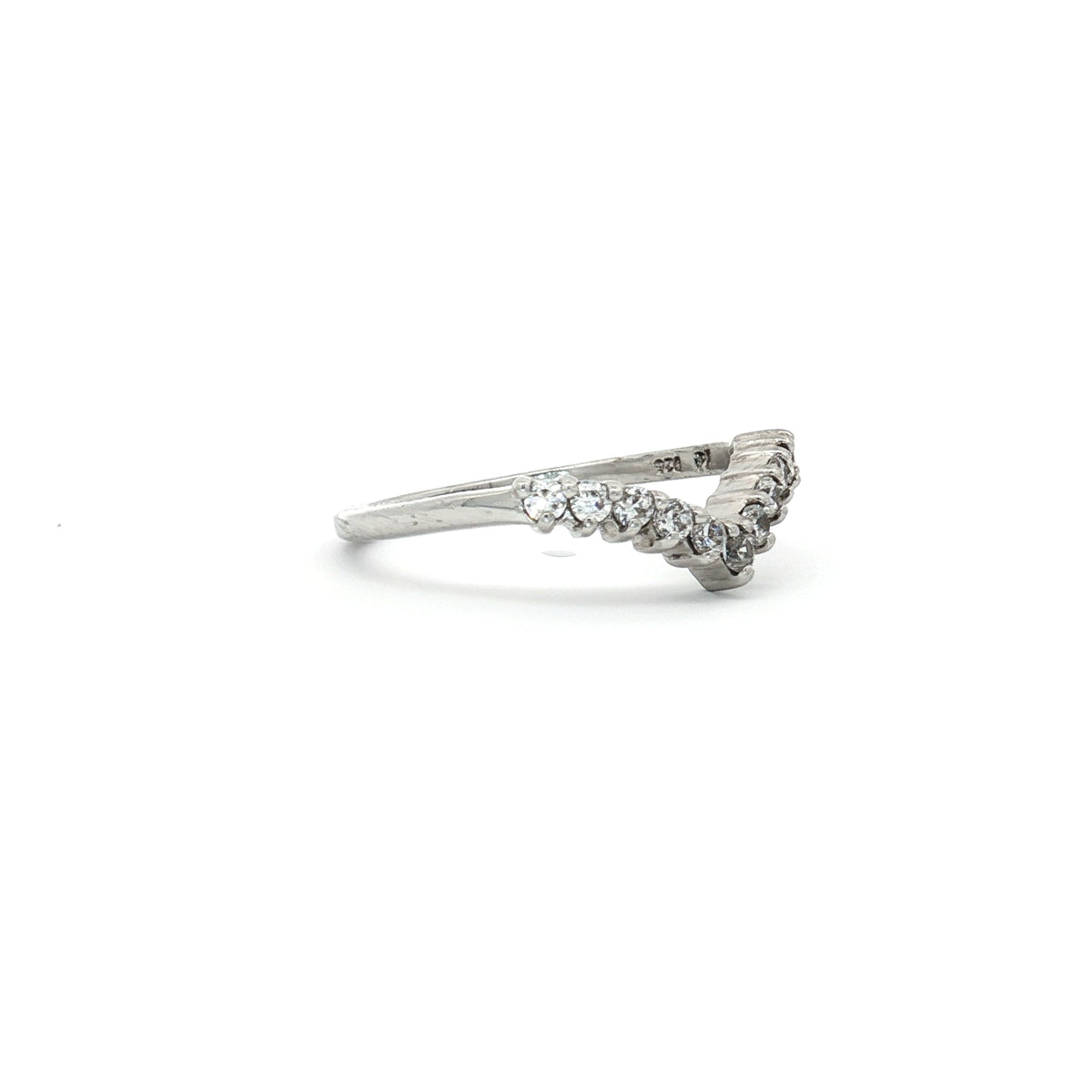 Brilliant Cut V Shaped Half Eternity Band