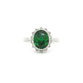 Duchess Oval Cut Diamond Cluster Ring with Emerald Centre Stone